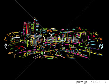 Sketch of traffic road in city for your design 41625905