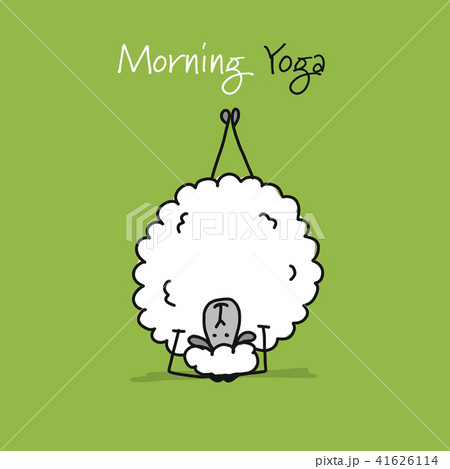 Funny sheep doing yoga, sketch for your design 41626114