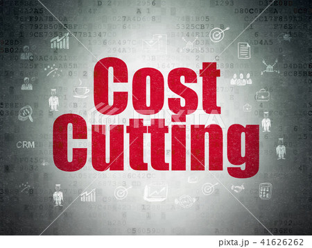 Business concept: Cost Cutting on Digital Data Paper background 41626262