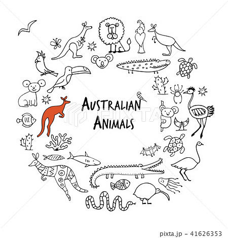 Australian animals set, sketch for your design 41626353