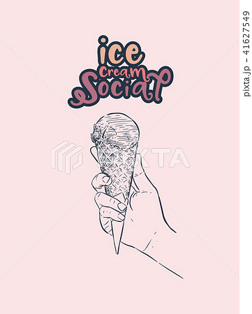 Ice-cream social, hand draw sketch vector. Ice-cream social, hand draw sketch vector. 41627549