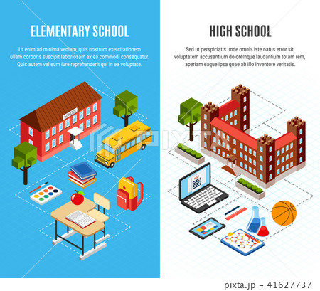 Education Isometric Banners Set 41627737