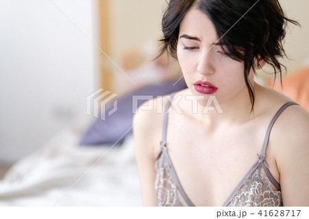 sexual abuse sad scared devastated girl lingerie 41628717