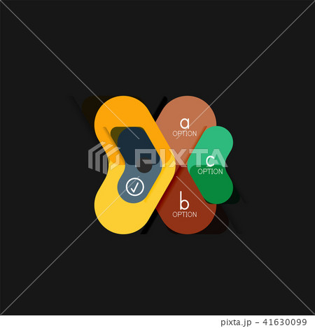 Flat design geometric infographics, arrow shape vector sticker or label, price tags, offer promotion 41630099
