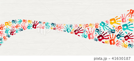 Human hand print color background art 41630187