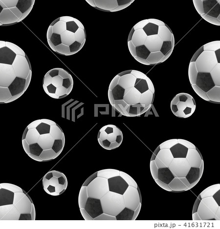 Soccer-balls isolated on black background seamless pattern 3d illustration 41631721