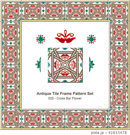 Antique tile frame pattern set retro pattern Antique tile frame pattern set retro pattern 41633478