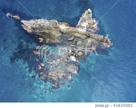 ローソク岩 空撮 真俯瞰（北海道余市） 41635002