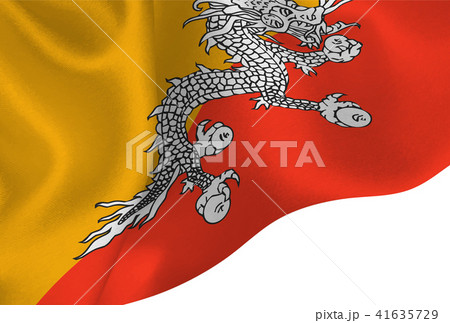 ブータン 国旗 旗 背景 のイラスト素材