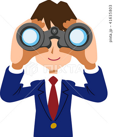 双眼鏡を覗く男子高校生 41635803