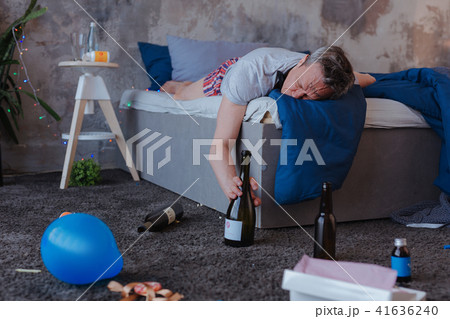 Screwed mature man sleeping after celebration 41636240
