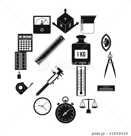 Measure precision icons set, simple style 41639429