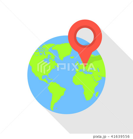 Europe globe pin icon, flat style Europe globe pin icon, flat style 41639556