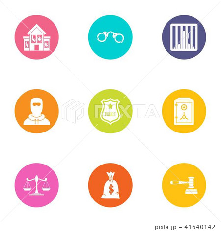 Police force icons set, flat style 41640142