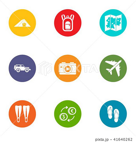 World of travel icons set, flat style World of travel icons set, flat style 41640262