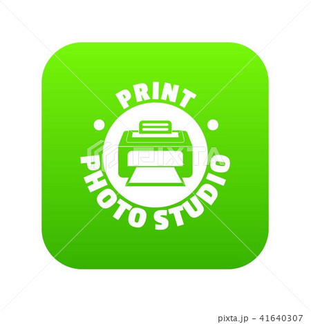 Print photo studio icon green vector 41640307
