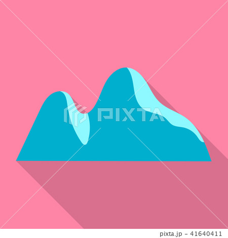 Mountain hill icon, flat style Mountain hill icon, flat style 41640411