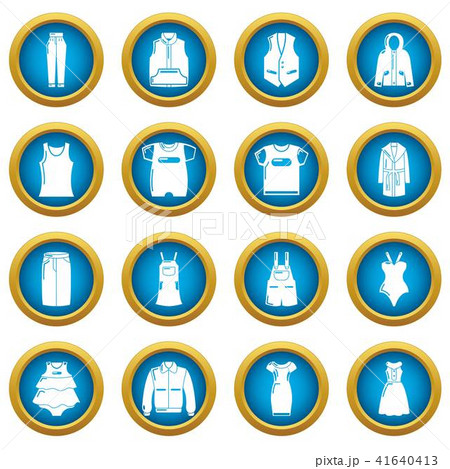 Fashion clothes wear icons set, simple style 41640413