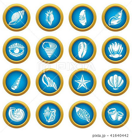 Tropical sea shell icons set, simple style 41640442