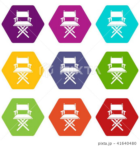 Director chair icons set 9 vector Director chair icons set 9 vector 41640480
