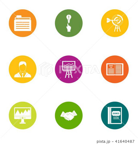 Business allocate icons set, flat style Business allocate icons set, flat style 41640487