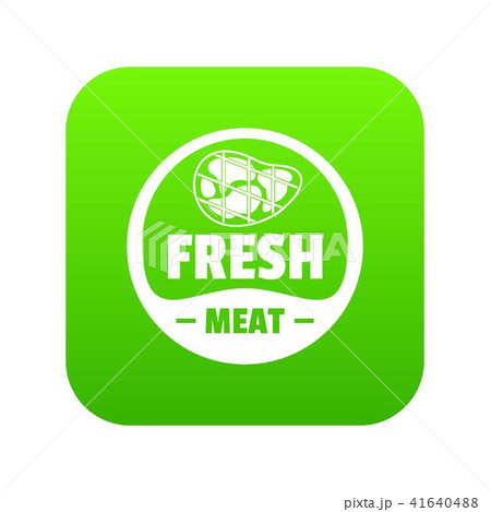 Eco fresh meat icon green vector 41640488
