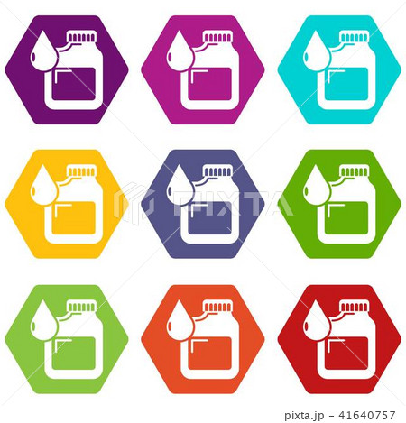Canister engine oil icons set 9 vector Canister engine oil icons set 9 vector 41640757