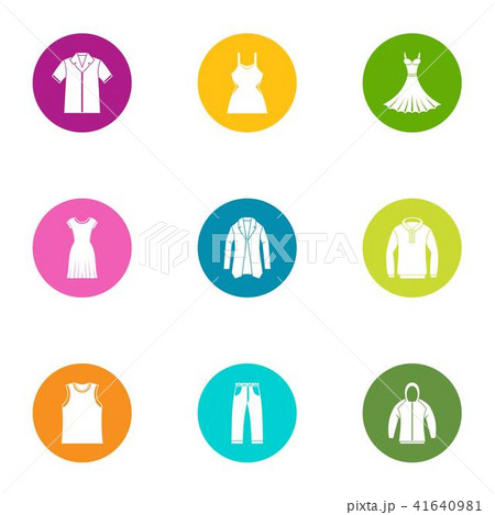 Summer clothing icons set, flat style Summer clothing icons set, flat style 41640981
