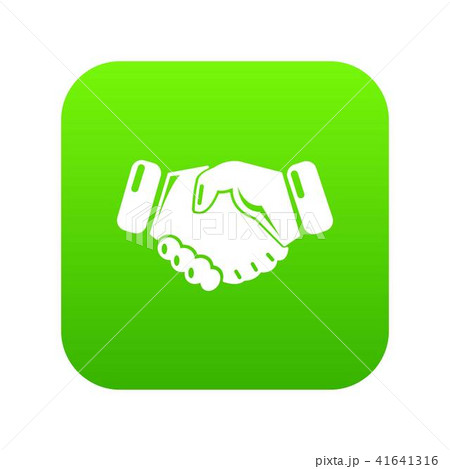 Handshake ice hockey icon green vector 41641316