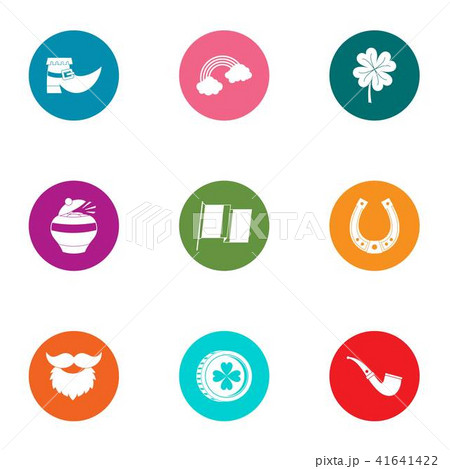 Fortunate icons set, flat styleのイラスト素材 [41641422] - PIXTA