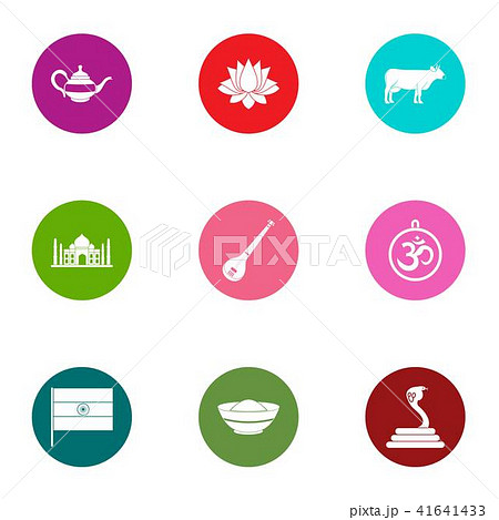 Eastward icons set, flat style 41641433