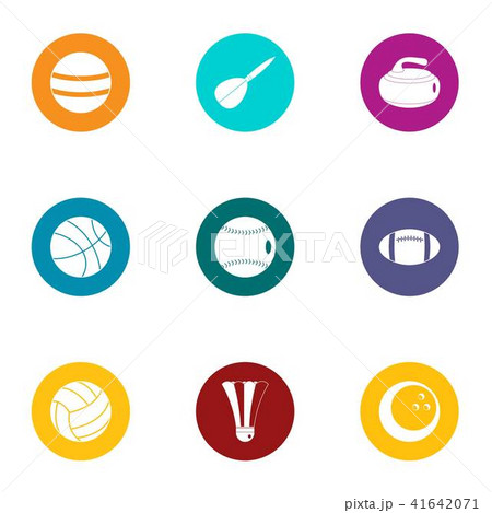 Dribble icons set, flat style Dribble icons set, flat style 41642071