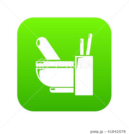 Mortar pestle icon green vector Mortar pestle icon green vector 41642076