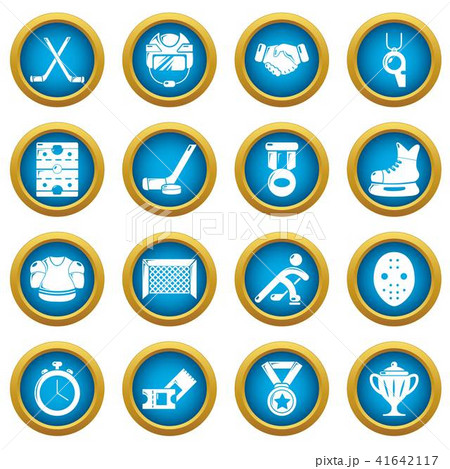 Hockey icons set, simple style 41642117