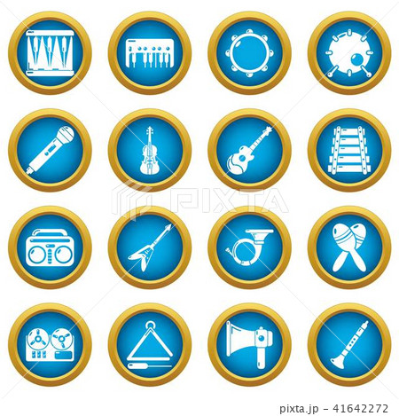 Musical instruments icons set, simple style 41642272