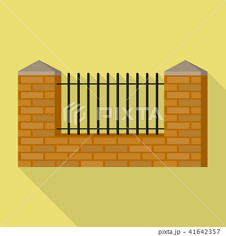Brick barrier icon, flat style Brick barrier icon, flat style 41642357