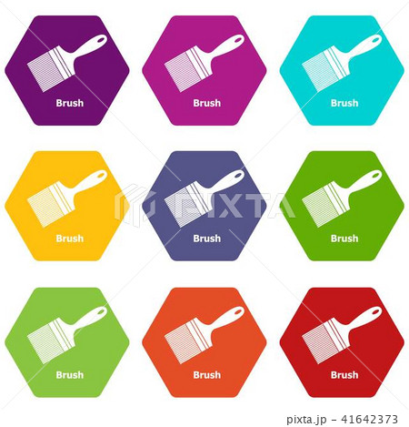 Brush icons set 9 vector 41642373