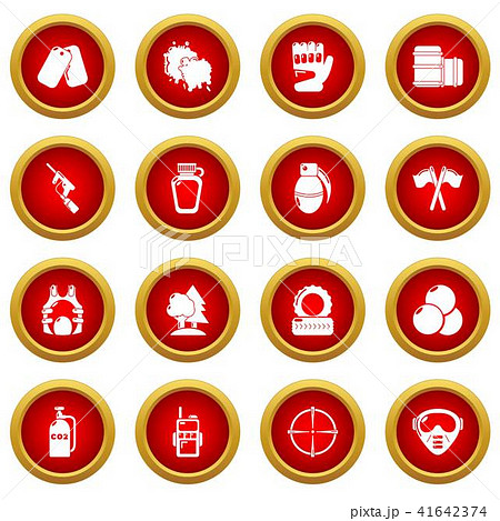 Paintball icons set, simple style 41642374