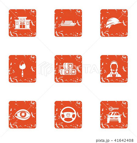 Municipal economy icons set, grunge style Municipal economy icons set, grunge style 41642408