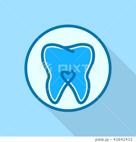 Heart on tooth logo icon, flat style Heart on tooth logo icon, flat style 41642415