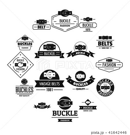 Belt buckle logo icons set, simple style 41642446