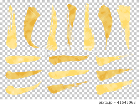 筆書き 長い線 水彩ゴールドのイラスト素材