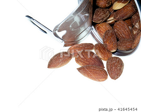 Almonds Salted on white background 41645454