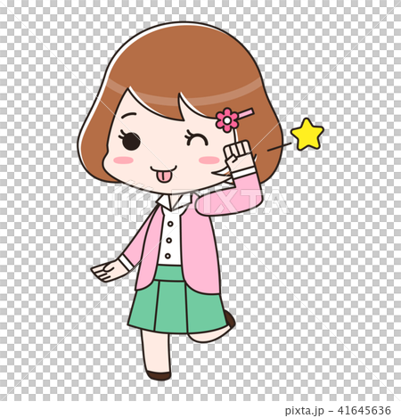 オフィスカジュアルの女性　てへぺろ 41645636