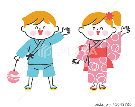 子供 浴衣 男女 41645736