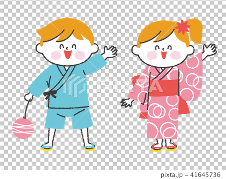 子供 浴衣 男女 41645736