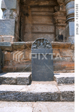 Carved inscriptions in Kannada on the stone pillar Carved inscriptions in Kannada on the stone pillar 41645880