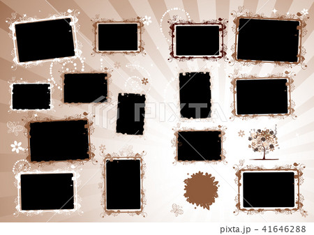 Photo album design page. Insert your photo into frames 41646288