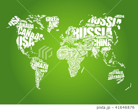 World Map in Typography word cloud World Map in Typography word cloud 41646876
