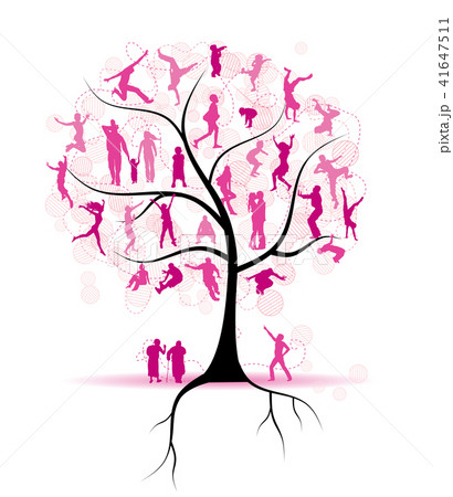 Family tree, relatives, people silhouettes Family tree, relatives, people silhouettes 41647511